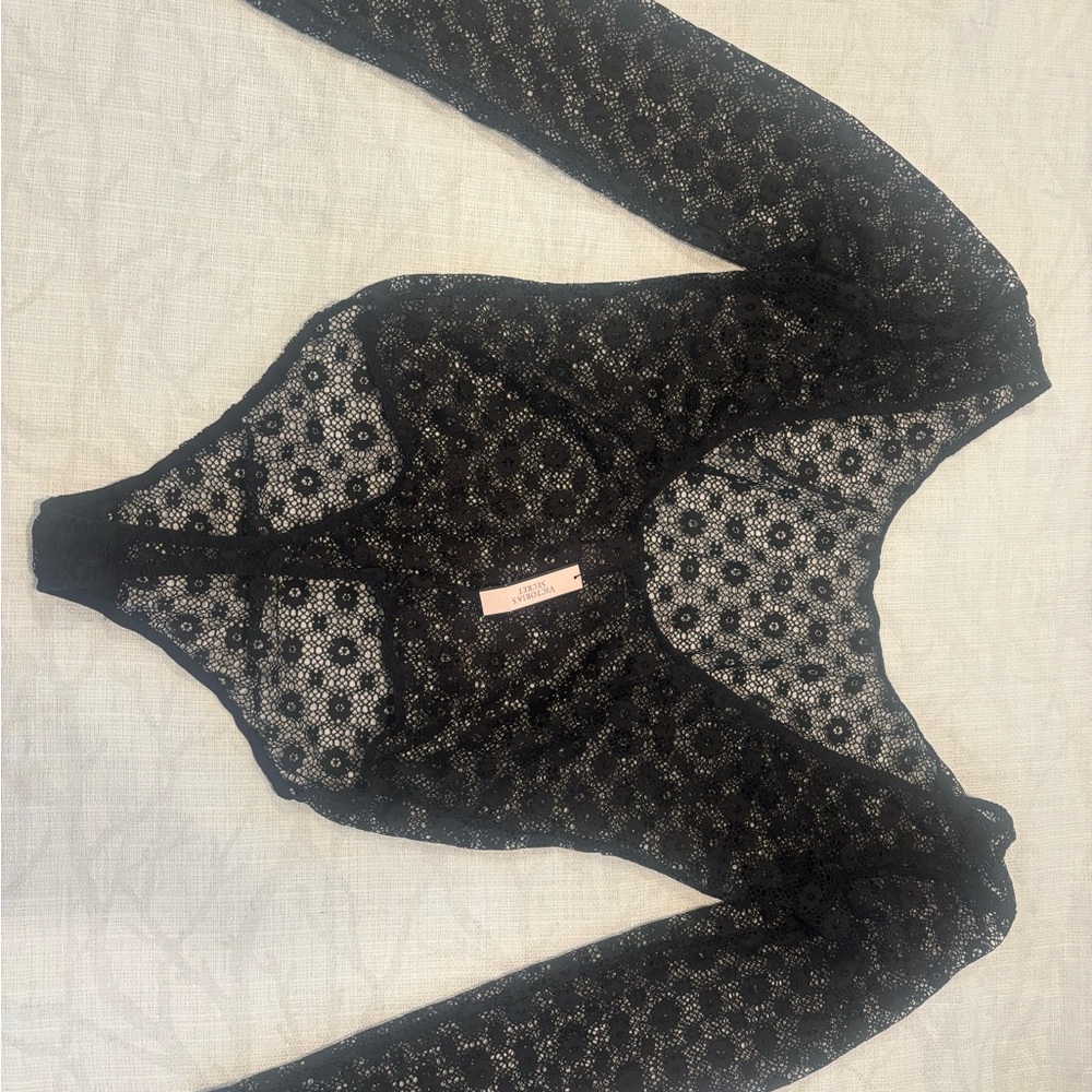 Victoria's Secret Elegant Black Lace Bodysuit